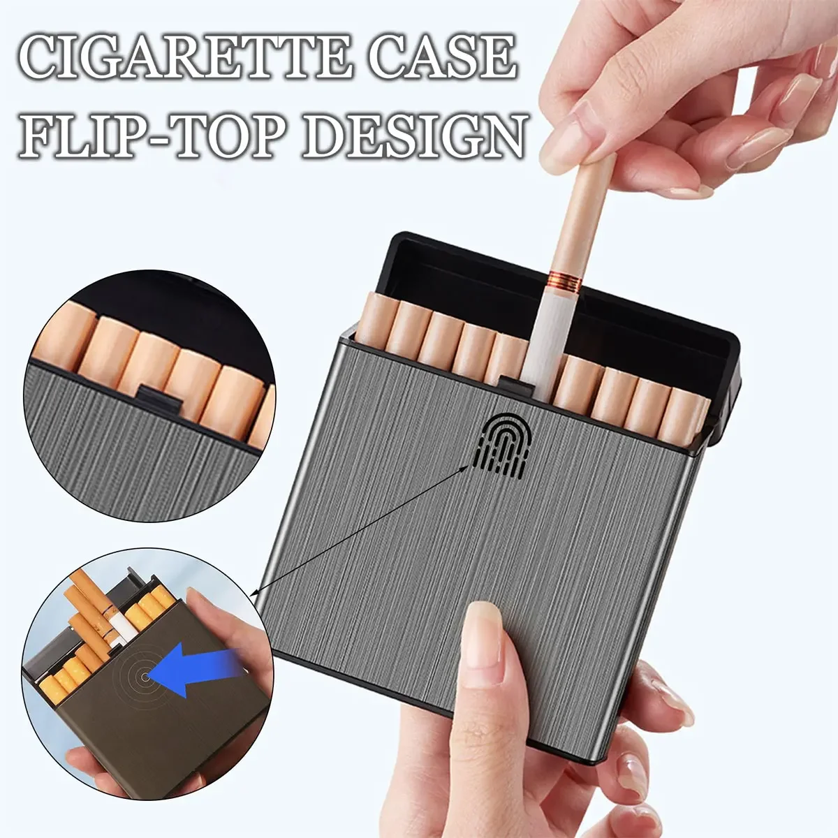 Smoking & Vaping Accessories - Sigarettenetui met grote capaciteit, flip cover,